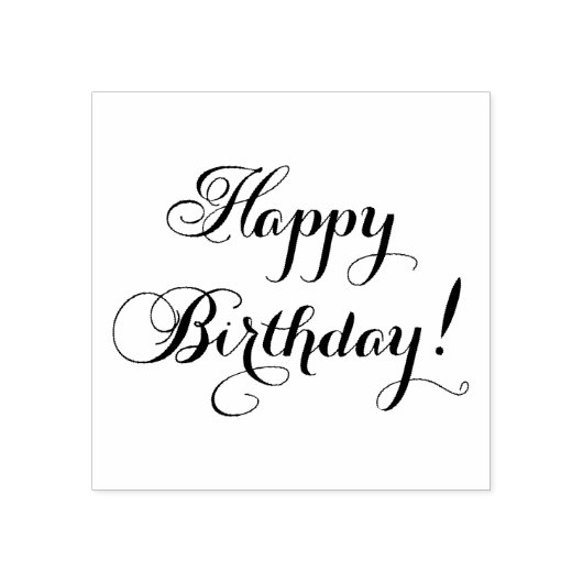 Elegant Happy Birthday Rubberstempel (Afrduk)