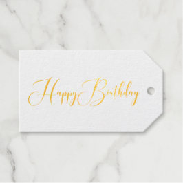 Elegant Happy Birthday Script Font Gold Cadeaulabels