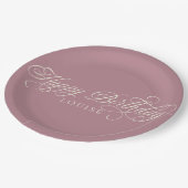 Elegant Happy Birthday script op maat Papieren Bordje (Gekanteld)