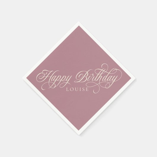 Elegant Happy Birthday script op maat Servet (Hoek)