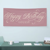 Elegant Happy Birthday script op maat Spandoek (Beurs)