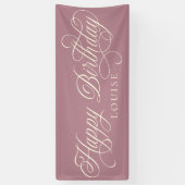 Elegant Happy Birthday script op maat Spandoek (Verticaal)