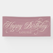 Elegant Happy Birthday script op maat Spandoek (Horizontaal)