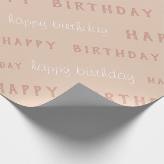 Elegant Happy Birthday Wrapping Paper Cadeaupapier (Hoek)