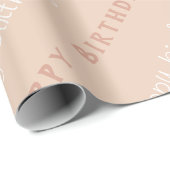 Elegant Happy Birthday Wrapping Paper Cadeaupapier (Rol Hoek)