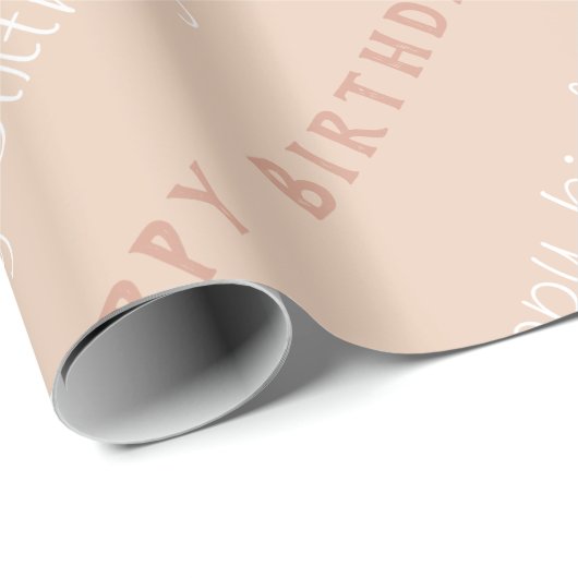 Elegant Happy Birthday Wrapping Paper Cadeaupapier (Rol Hoek)
