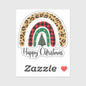 Elegant Happy Christmas Text Art Tree Sticker (Vel)