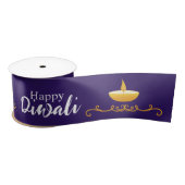 Elegant Happy Diwali Custom Satin Ribbon Satijnen Lint (Spoel)