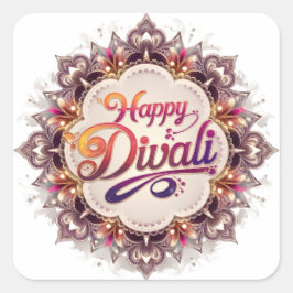Elegant Happy Diwali Festival van het Licht Vierkante Sticker