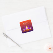 Elegant Happy Diwali Gold Diya Festival van het Li Vierkante Sticker (Envelop)