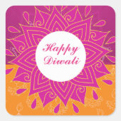 Elegant Happy Diwali Square Sticker (Voorkant)