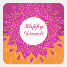 Elegant Happy Diwali Square Sticker