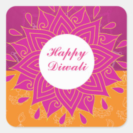 Elegant Happy Diwali Square Sticker
