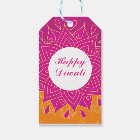 Elegant Happy Diwali Square Sticker Cadeaulabel (Voorkant)