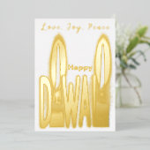 Elegant Happy Diwali Stars Gold Foil Shiny Kaart (Staand Voorkant)