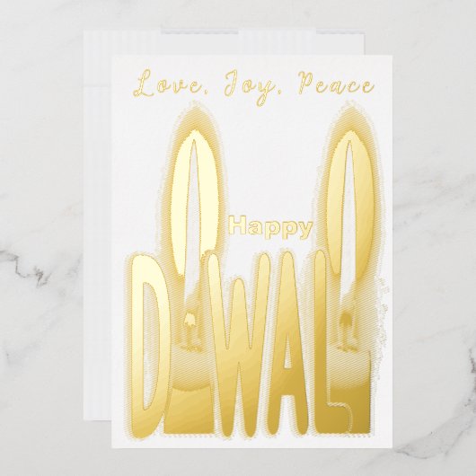 Elegant Happy Diwali Stars Gold Foil Shiny Kaart (Envelop)