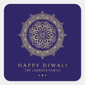 Elegant Happy Diwali Vierkante Sticker (Voorkant)