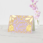 Elegant Happy Easter Folie Wenskaart (Orchidee)