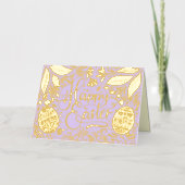 Elegant Happy Easter Folie Wenskaart (Voorkant)