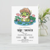 Elegant Happy Frog Baby shower Kaart (Staand voorkant)