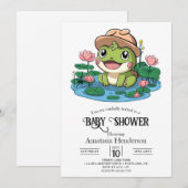 Elegant Happy Frog Baby shower Kaart (Voorkant / Achterkant)