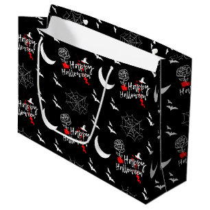 Elegant Happy Halloween Roos & Vleermuizen Groot Cadeauzakje