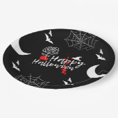 Elegant Happy Halloween Roos & Vleermuizen Papieren Bordje (Gekanteld)