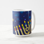 Elegant Happy Hannukah Mug Koffiemok (Voorkant rechts)