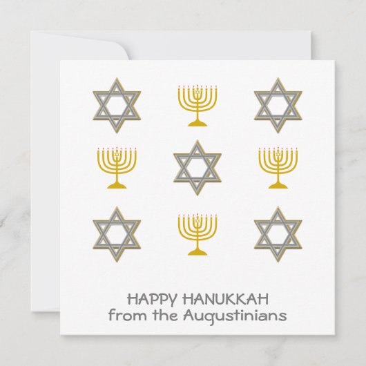 Elegant Happy Hanukkah Feestdagenkaart (Voorkant)