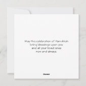 Elegant Happy Hanukkah Feestdagenkaart (Achterkant)