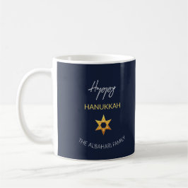 Elegant Happy Hanukkah Golden David Star Koffiemok