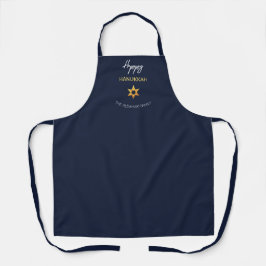 Elegant Happy Hanukkah Golden David Star Schort