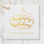 Elegant Happy Holiday Familie Bedankjes Labels (Voorkant)