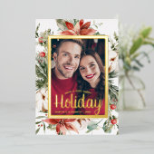 Elegant Happy Holiday Gold Foil Kaart (Staand Voorkant)