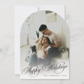 Elegant Happy Holidays Arch Photo Christmas Card Kaart (Voorkant)