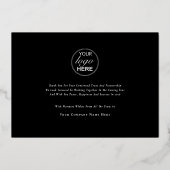 Elegant Happy Holidays Company Logo Black & Gold Folie Feestdagenkaart (Achterkant)