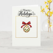 Elegant Happy Holidays Ornament Card Kaart (Gele Bloem)