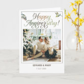 Elegant Happy Jubileum gepersonaliseerde foto Kaart (Gele Bloem)