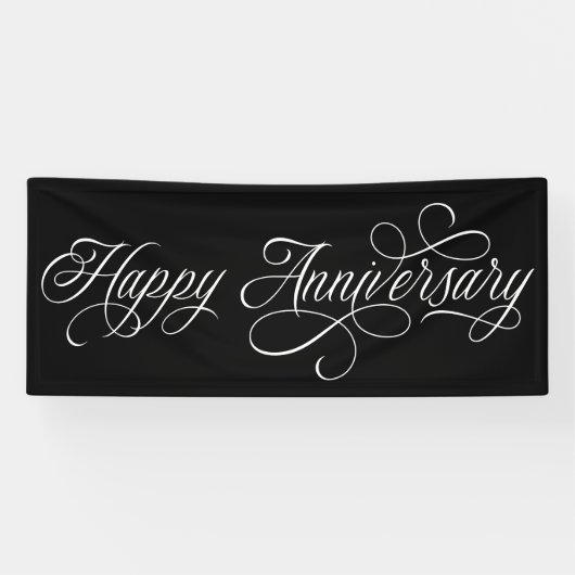 Elegant Happy Jubileum script Spandoek (Horizontaal)