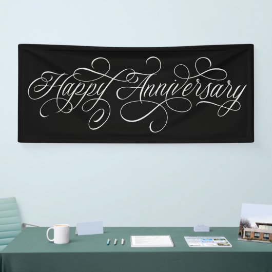 Elegant Happy Jubileum script Spandoek (Beurs)