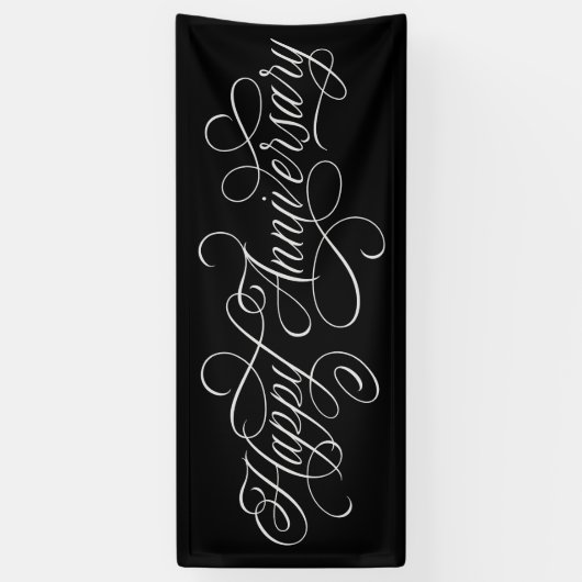 Elegant Happy Jubileum script Spandoek (Verticaal)