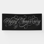 Elegant Happy Jubileum script Spandoek (Horizontaal)