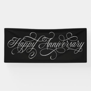 Elegant Happy Jubileum script Spandoek