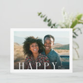 Elegant Happy Modern Overlay Fotokerstmis Feestdagenkaart (Staand voorkant)