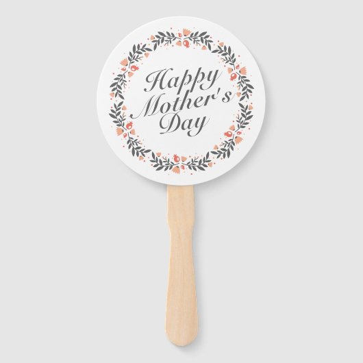 Elegant Happy Moederdag Bloemen Hand Fan Handwaaier (Voorkant)
