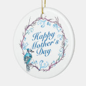 Elegant Happy Moederdag Blue Wreate Ornament (Links)