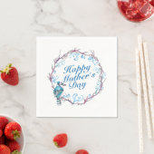 Elegant Happy Moederdag Blue Wreath Napkin Servetten (Insitu)
