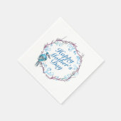 Elegant Happy Moederdag Blue Wreath Napkin Servetten (Hoek)
