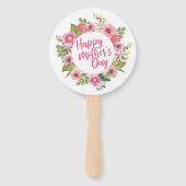 Elegant Happy Moederdag Floral | Handventilator Handwaaier (Achterkant)