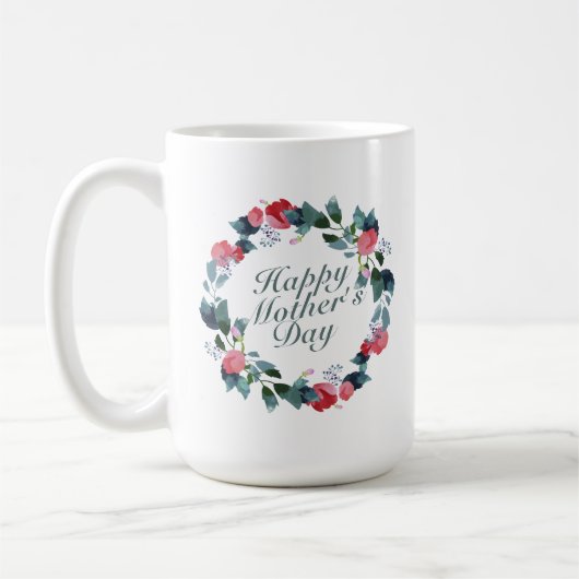 Elegant Happy Moederdag Floral | Klassieke Mok (Links)